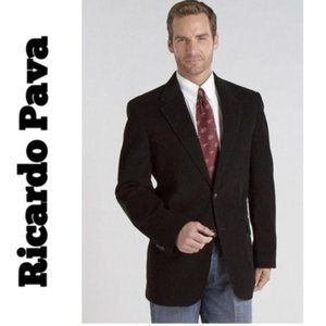 RICARDO PAVA Classic Black Suit Coat Blazer Size 46
